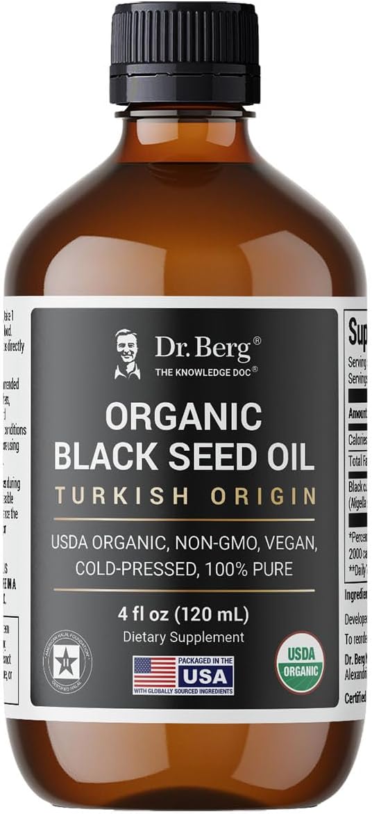 Dr. Berg Black Seed Oil Organic Cold Pressed Pure Nigella Sativa Black