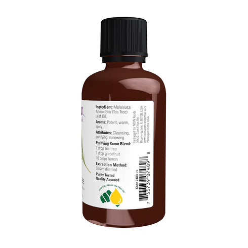 NOW Foods Essential Oils, Tea Tree Oil, 100% Pure, Cleansing Aromatherapy Scent, Steam Distilled, Vegan, Child