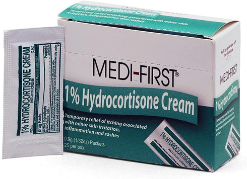 Medique 21173 Hydrocortisone Anti-Itch Cream Packets, 25 Pack for First Aid & Emergency Kits