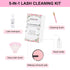 Lash Shampoo Kit for Lash Extensions, Eyelash Extension Cleanser Lash Cleaner Lash Cleaning Kit for Cluster Lashes Lash Bath with Makeup Pad+ Brush+Rinse Bottle, Oil Free Foam