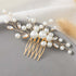Latious Wedding Bride Pearl Hair Side Comb, Gold Rhinestone Bridal Hair Clips, Hair Accessories for Women