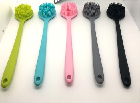 Long Handle Silicone Body Scrubber, Shower Exfoliator Back Scrubber