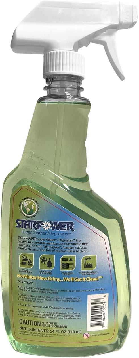 STARPOWER SUPER CLEANER/DEGREASER 24 STARPOWER Heavy Duty All Purpose Multi Surface Grease, Oil, Grime Remover, Ounces