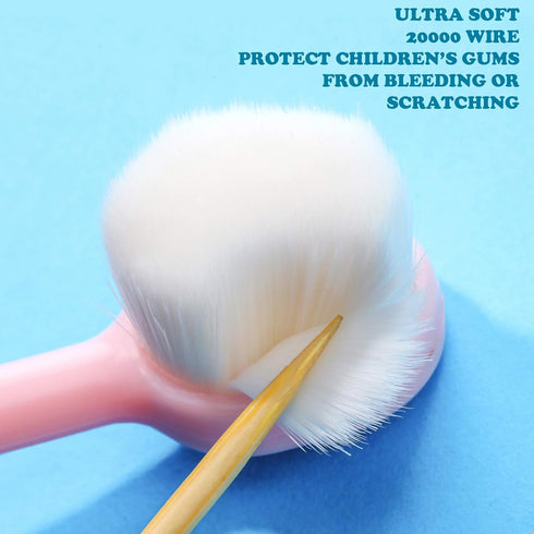 6 Pieces Kids Extra Soft Nano Toothbrush Set, Children Micro Nano Manual Toothbrush with 20000 Bristles for Age 1+