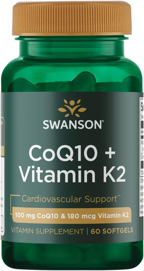 Swanson Coq10 + Vitamin K2 - 60 Softgels