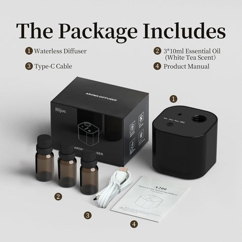 Operated,3 400 3x10ml Scent Diffuser,Waterless Essential Oil Diffuser,Mini Portable Aroma Diffuser with Battery Mist