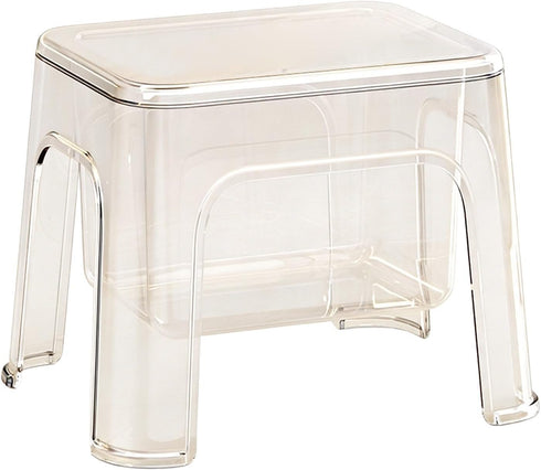 Generic Stool for Shower - Clear Bathrooms Chair with Storage, 1000g PET Resin