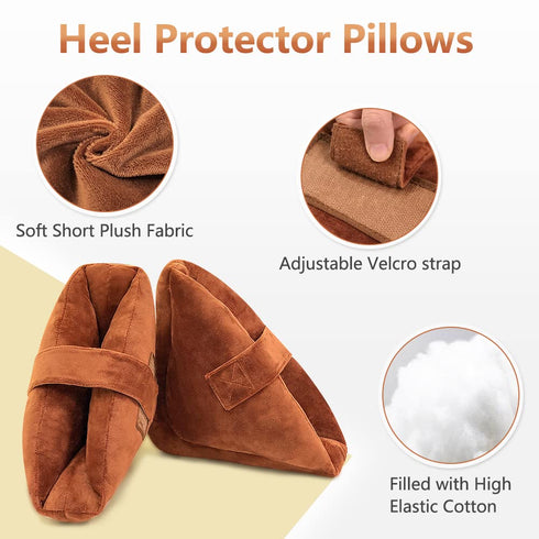 Heel Protectors Cushion for Bed Sores (1 Pair), Foot Pillows for Pressure Ulcers, Ankle Protector Pillow