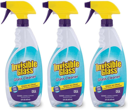 Invisible Glass 92160-3PK 22-Ounce Glass Cleaner for Home and Auto, Streak-Free Shine for Windows and Mirrors