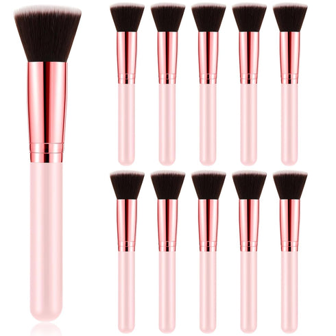 10 Pcs Flat Top Foundation Brush, Bachelorette Party Favors, Dense Makeup Artist Brush for Liquid and Cream