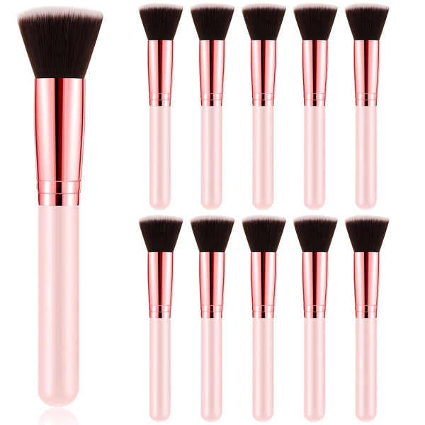 10 Pcs Flat Top Foundation Brush, Bachelorette Party Favors, Dense Makeup Artist Brush for Liquid and Cream
