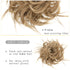HMD Tousled Updo Messy Bun Hairpiece - Synthetic Ponytail Hair Extension with Elastic Rubber Band