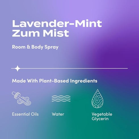 Indigo Wild Zum Mist Room & Body Spray, Lavender-Mint Scent, 4 fl oz for Aromatherapy
