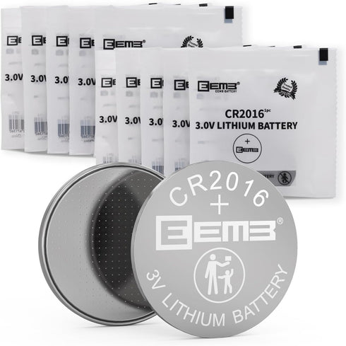 EEMB 10-Pack CR2016 Battery - 3V Lithium Button Coin Batteries for Watches, Calculators, Toys, LED Lights