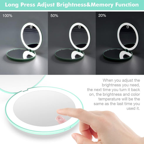 wobsion 10X Magnifying Tabletop Mirror, 4 Inch Round Glass and ABS