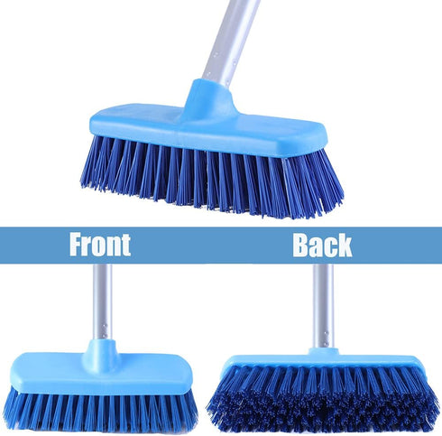 Deck Brush with Long Handle - Floor Scrub Brushes for Cleaning Shower, Stiff Bristle Scrubbing Brush, 50" Floor Scrubber Brush for Bathroom, Bathtub, Tub, Tile Floors, Garage and Patio