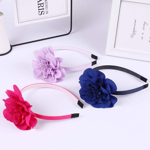 XIMA 10pcs Chiffon Flower Headbands - Hair Accessories for Kids, Children, Teens, Toddlers
