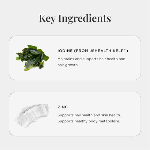 JSHealth Vitamins Hair and Energy Formula Hair Growth Vitamins | Hair Vitamins for Women and Men with Zinc and Iodine -