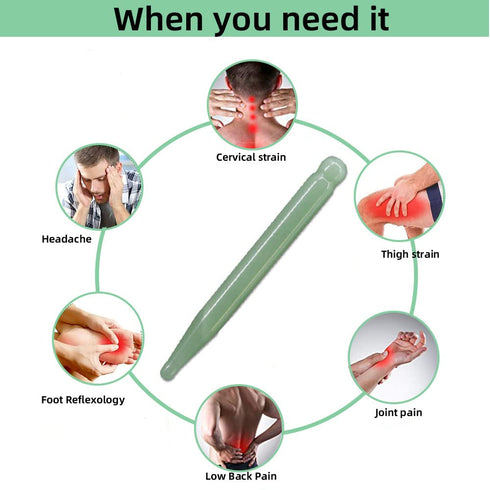 TOP SEWING Jade Acupuncture Pen Deep Tissue Gua Sha Massage Tools Natural Facial Tool Manual Acupuncture Massage Pen