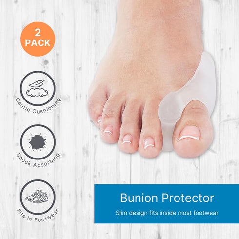 Gel Big Toe Bunion Guards & Toe Spreaders by NatraCure (2 Pieces) - Pain Relief for Crooked Toes