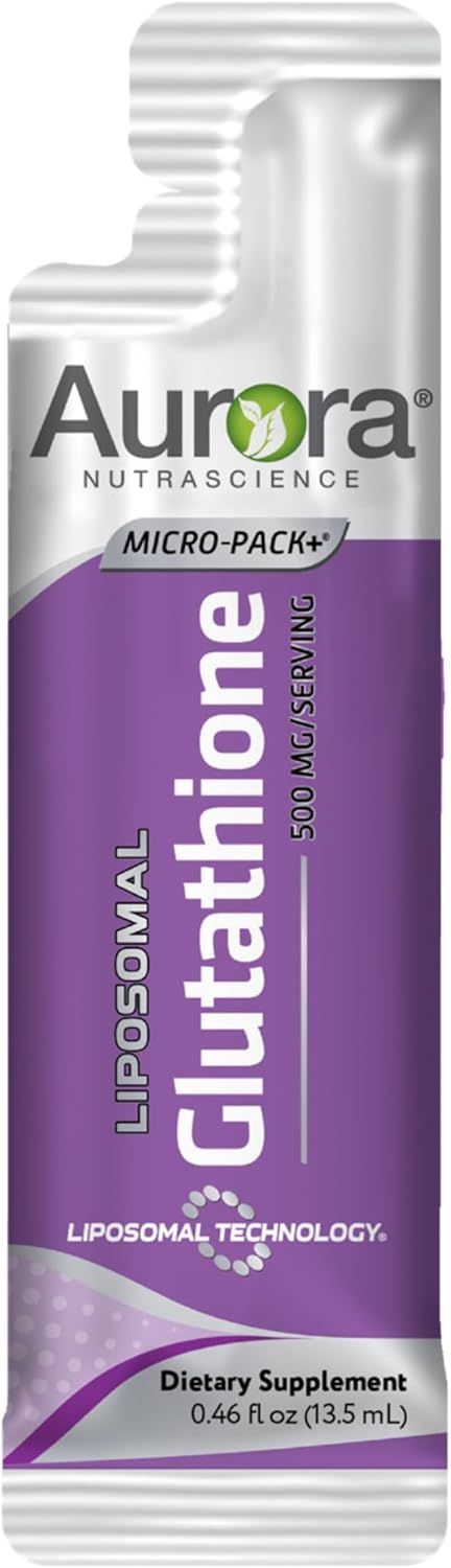 Aurora Nutrascience Micro-Pack Liposomal Glutathione, Immune Support, Antioxidant, 500 mg, 30 Packets