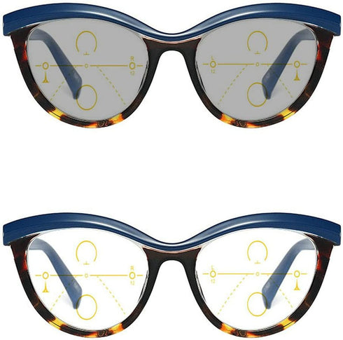 Progressive Multifocal Glasses Transition Sunglasses, Photochromic Reading Glasses for Ladies, Far and Near Dual Use