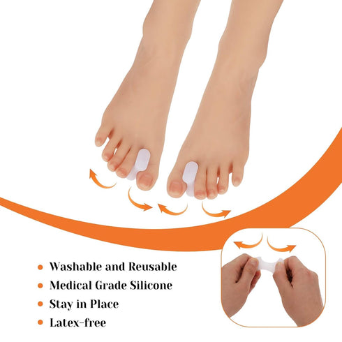 WY LIGHTING LEVEL 12Pcs Hammertoe (6L) Bunion Corrector Gel Toe Separators Soft Toe Spacers Overlapping Toes Pads Gel