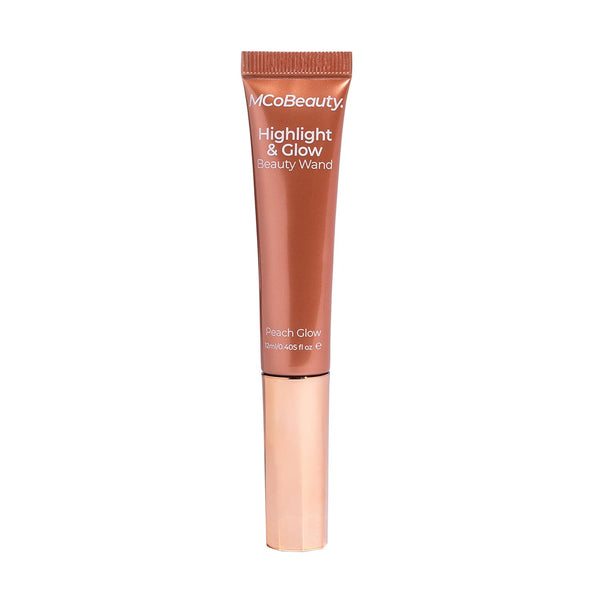MCoBeauty Highlight & Glow Beauty Wand, Peach Glow, Luminous Highlight for Radiant Skin, Vegan, Cruelty Free
