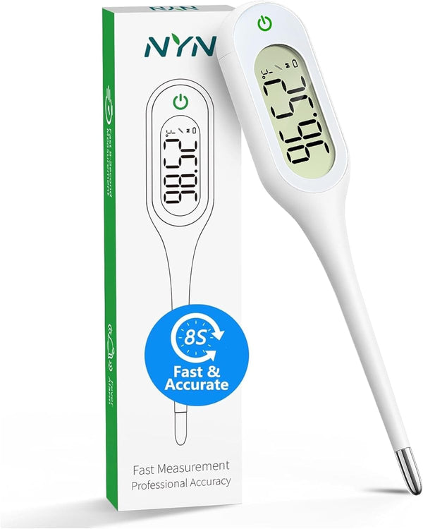 nyn Fast 8-Second Basal Body Thermometer for Ovulation Adults, Kids, Underarm Thermometer with
