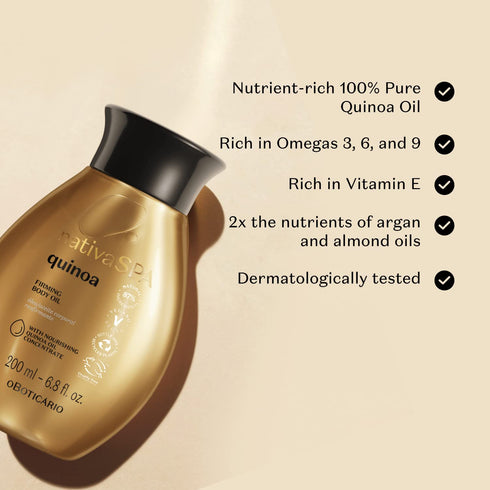 Nativa SPA by O Boticario Quinoa Hydrating Body Oil, Soft and Healthy Skin, 6.8 oz (200 ml)