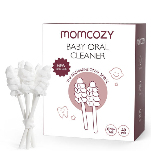 Momcozy Baby Tongue Cleaner Gauze, Disposable Oral Cleaner for Infant Toothbrush, 40 Count