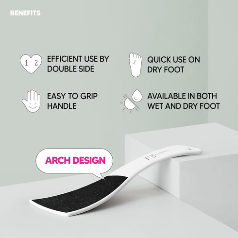 S-Line Emery Foot File, Double-Sided Pedicure Tool for Cracked Heels, Ergonomic Design