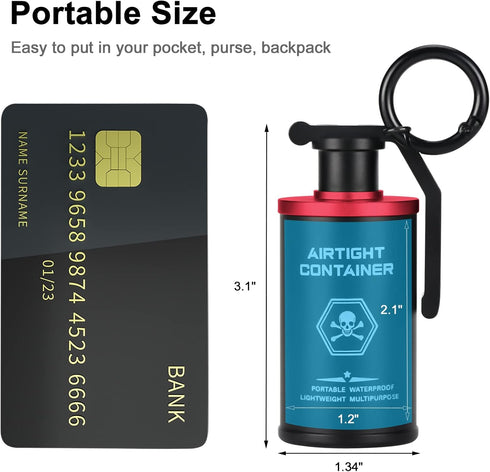 Portable Pill Box Aluminum Alloy Waterproof Small Organizer, Keychain Gadget for Travel