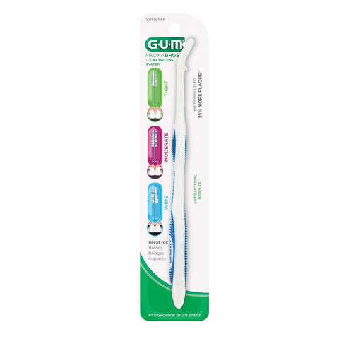 GUM Proxabrush Permanent Handle Refills, Compatible with Go-Betweens Interdental Brushes, 6pk