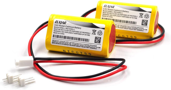 (2-Pack) 3.6V 800mAh CUSTOM-142 NICD Battery Pack Replacement for Chloride Interstate Sonnenschein