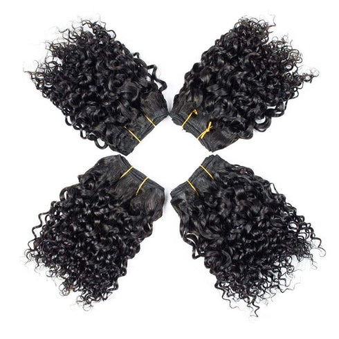 Human Hair Bundles, Kinky Curly Wave Hair, 4 Bundles 50 Gram/Bundle, 8A Unprocessed Kinky Curly Wave (8 8 8 8 1b)