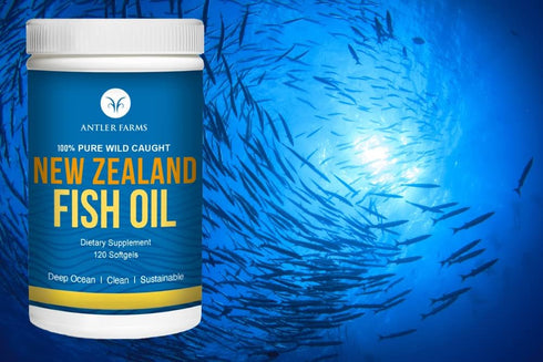 Antler Farms 100% Pure Wild Caught New Zealand Fish Oil, 120 Softgels, Clean Omega-3 EPA + DHA Supplement