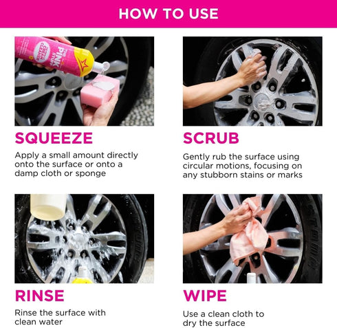 The Pink Stuff 500ml Stardrops Miracle Cream Cleaner for Stainless Steel & Multi-Purpose Surfaces Removes Grease
