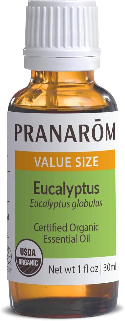 Pranarom USDA Certified Organic Eucalyptus Globulus Essential Oil (30ml) - 100% Pure for Aromatherapy, Relaxation