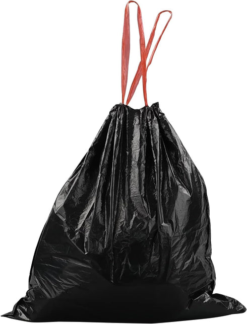5 Gallon Drawstring Trash Bags, Flat Bottom Garbage Bag, Black, 110 Counts/3 Rolls