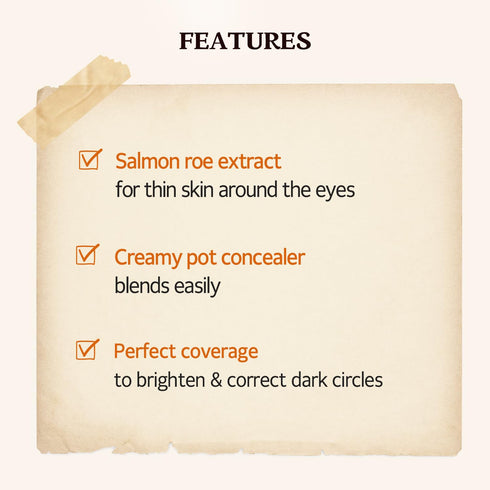 SKINFOOD Salmon Dark Circle Concealer Cream, Full Coverage Under Eye Concealer, 0.35 Oz/10 g (Salmon Beige)