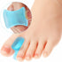 12Pcs Gel Toe Separators, Soft Toe Spacers for Pain Relief, Corrector for Overlapping Toes, White (8L+4S) (Blue)
