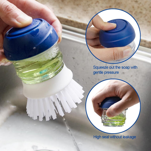 Set, 2 2 CELOX Cleaning Brush Dish Brush with soap Dispenser & Heavy Duty Scrub Brush