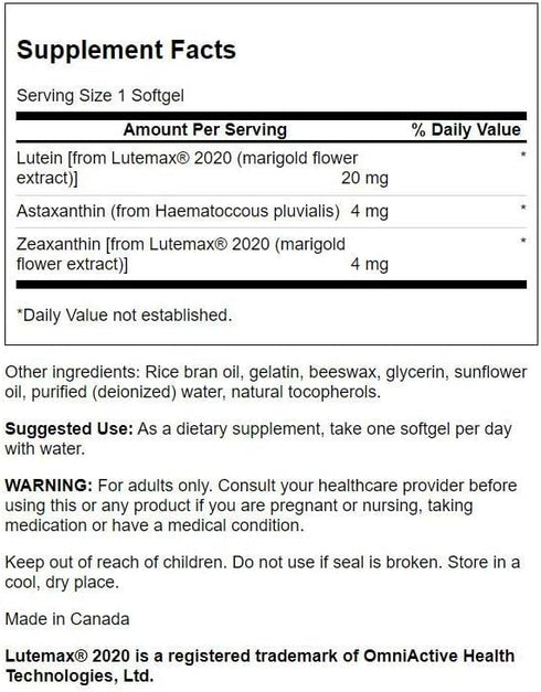Swanson Ultimate Ocular Antioxidant 30 Sgels
