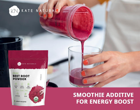 Kate Naturals Beet Root Powder for Baking, Cooking & Food Coloring | 8 oz, Organic Beet Juice Powder