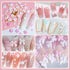 Nail Charms, Flower Bow Manicure Kit, Pink White 3D Cute Flower and Bow Nail Art Decoration