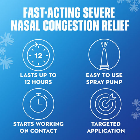 Mucinex Nasal Decongestant Spray, Sinus-Max Severe Nasal Congestion Relief, 0.75 Fl Oz (Pack of 4) - Fast Acting,