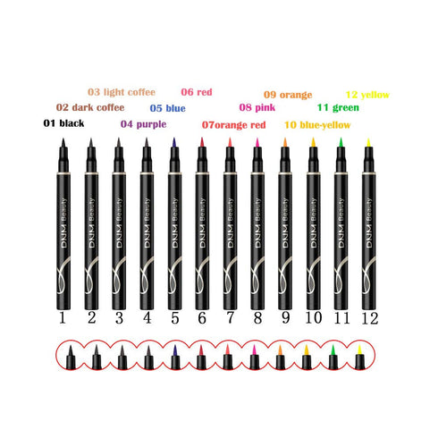GLOGLOW Cat Eye Makeup Liquid Eyeliner Pen, Waterproof Neon Colorful Long-lasting Black Makeup Tools (Green)