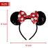 Mouse Ears Headbands for Women Groups Mouse Ears Shiny Bows for Birthday Themed Events Accessories Party (Red Bow, One Size)