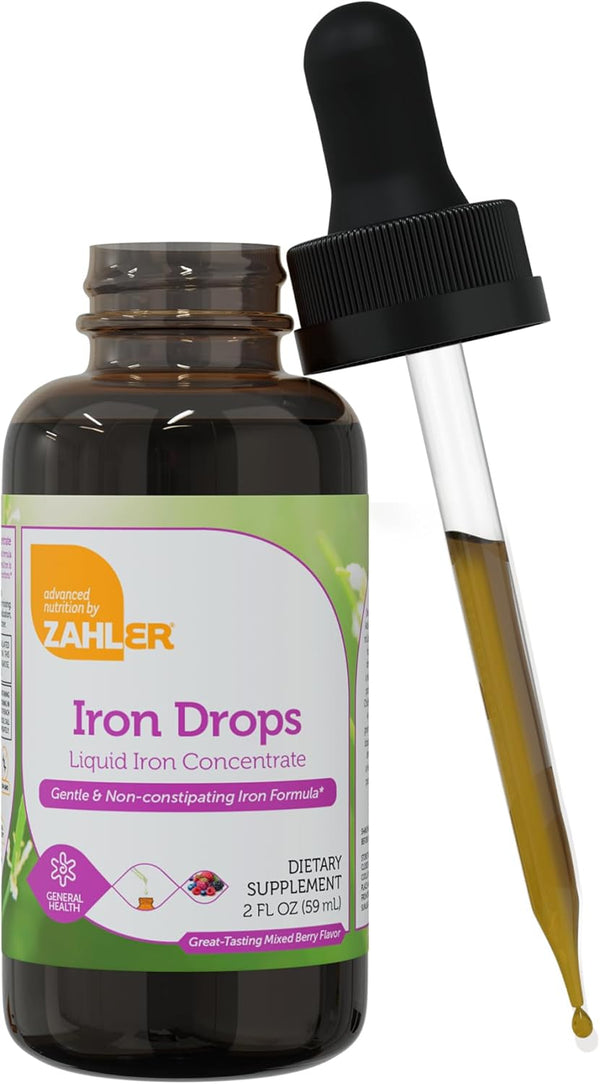 Zahler's Iron Drops, Liquid Iron Concentrate, 2 Fl OZ, Gentle and Non-Constipating Formula